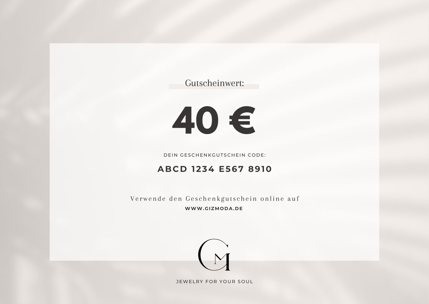 GIZMODA Jewelry Geschenkgutschein